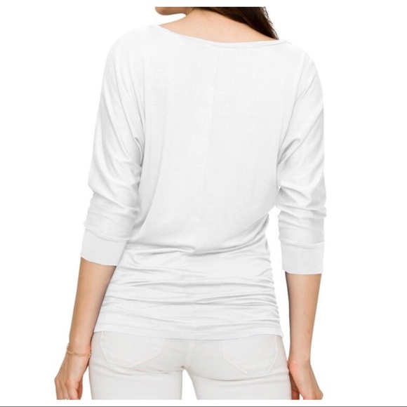 PLUS SIZE 3/4 DOLMAN SLEEVES shirring TUNIC TOP - Picture 3 of 3